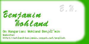 benjamin wohland business card